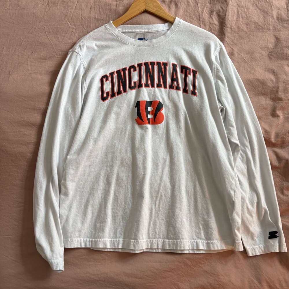 🏈STARTER Cincinnati White Long Sleeve Tee
